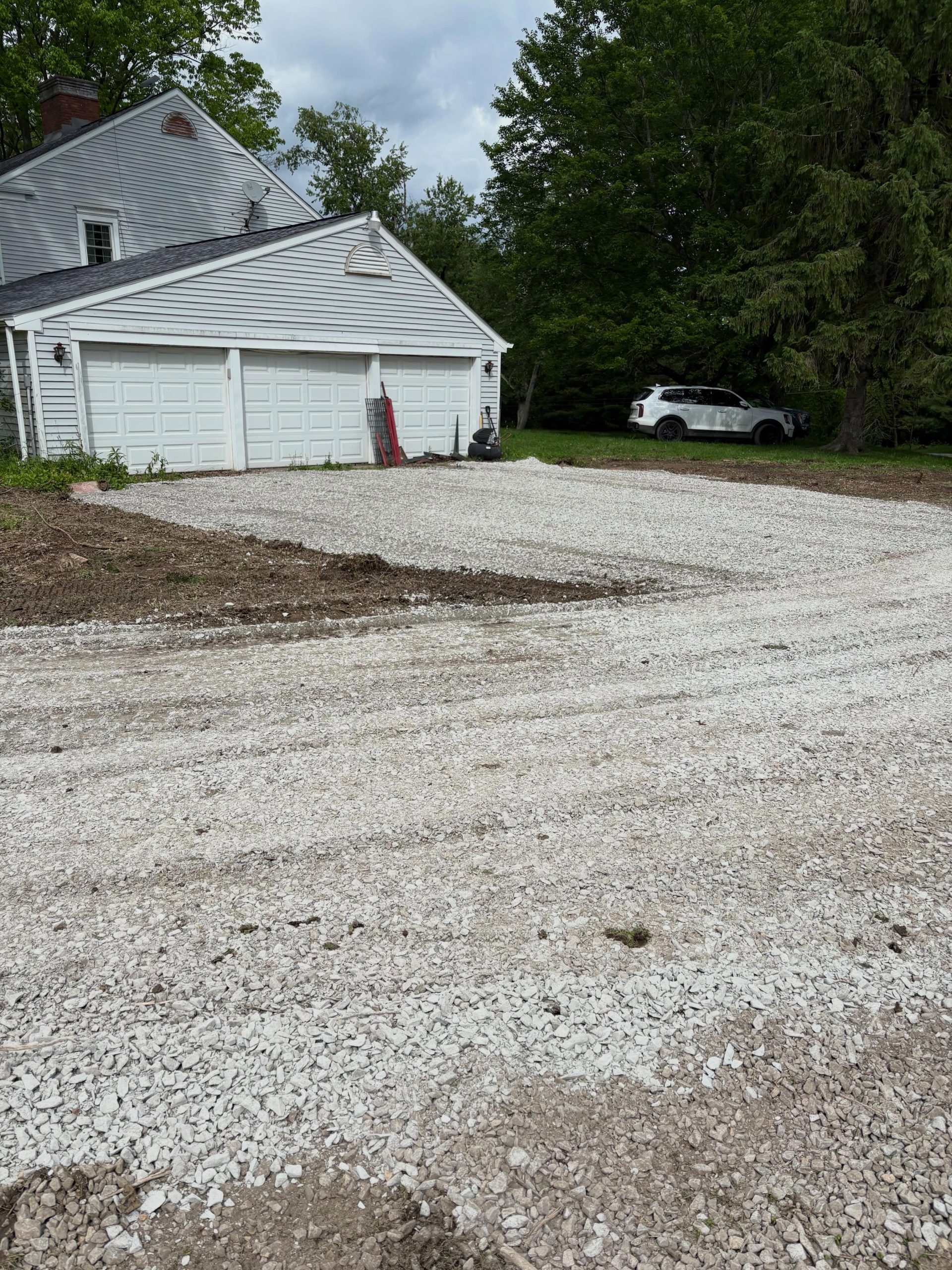 Finished gravel driveway